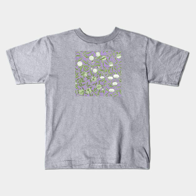 Genderqueer Pride Fruiting Leafy Branches Design Kids T-Shirt by VernenInk